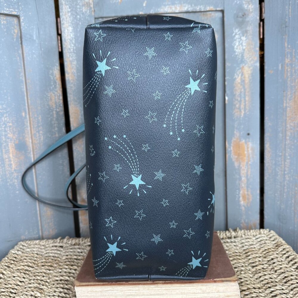 Coach Black Tote with Light Blue Star Print - Picture 8 of 16